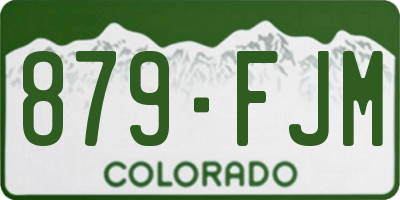 CO license plate 879FJM