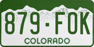 CO license plate 879FOK