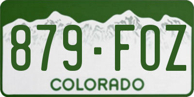 CO license plate 879FOZ
