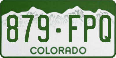 CO license plate 879FPQ