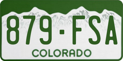CO license plate 879FSA