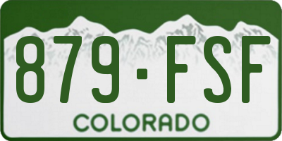 CO license plate 879FSF