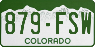 CO license plate 879FSW