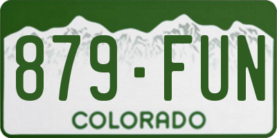 CO license plate 879FUN