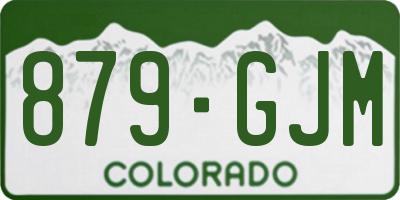 CO license plate 879GJM