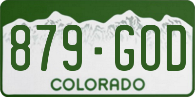 CO license plate 879GOD