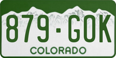 CO license plate 879GOK