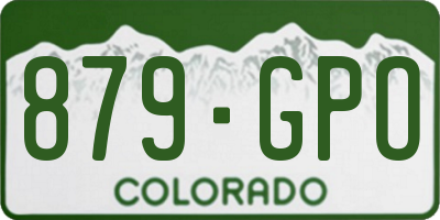 CO license plate 879GPO