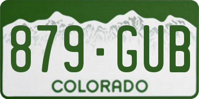 CO license plate 879GUB