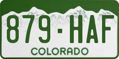 CO license plate 879HAF