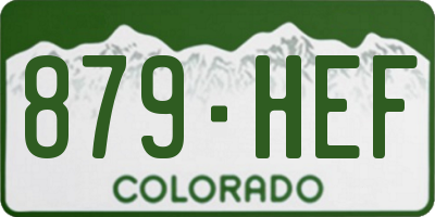 CO license plate 879HEF