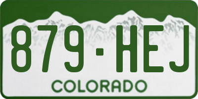 CO license plate 879HEJ