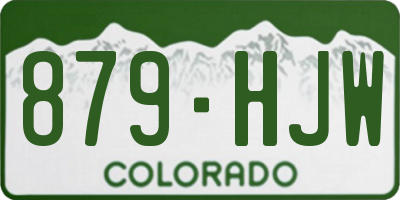 CO license plate 879HJW
