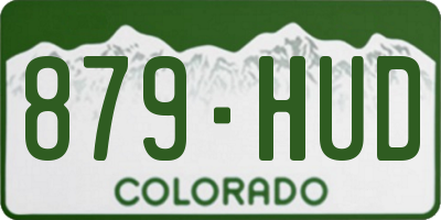 CO license plate 879HUD