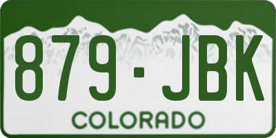 CO license plate 879JBK