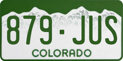 CO license plate 879JUS