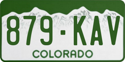 CO license plate 879KAV