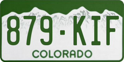 CO license plate 879KIF