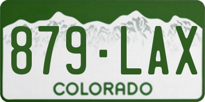 CO license plate 879LAX