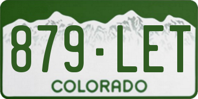 CO license plate 879LET