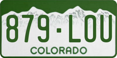 CO license plate 879LOU