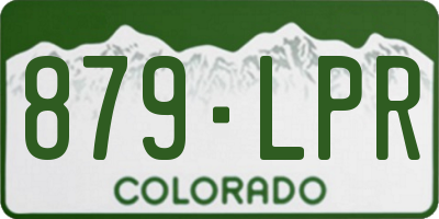 CO license plate 879LPR