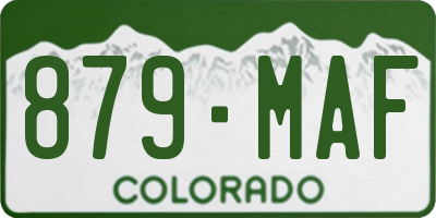 CO license plate 879MAF