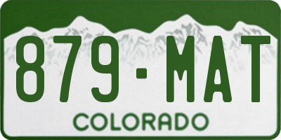 CO license plate 879MAT