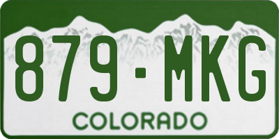 CO license plate 879MKG