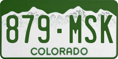 CO license plate 879MSK