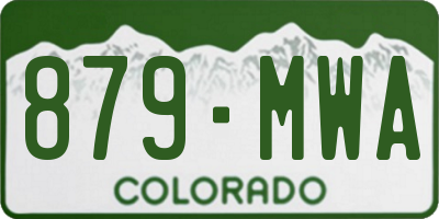 CO license plate 879MWA