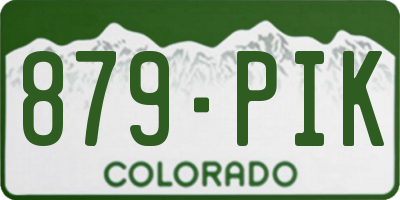 CO license plate 879PIK