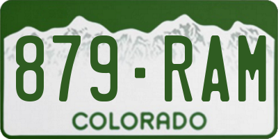 CO license plate 879RAM