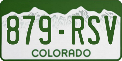 CO license plate 879RSV