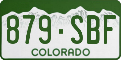 CO license plate 879SBF
