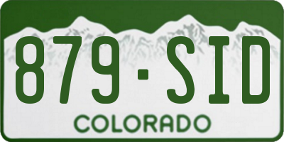 CO license plate 879SID