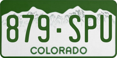 CO license plate 879SPU