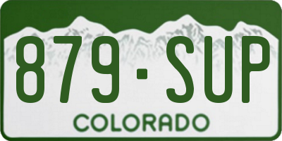 CO license plate 879SUP