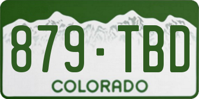 CO license plate 879TBD