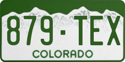 CO license plate 879TEX