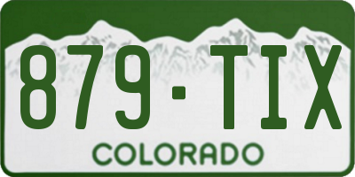 CO license plate 879TIX