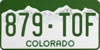 CO license plate 879TOF