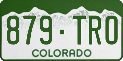 CO license plate 879TRO