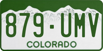 CO license plate 879UMV