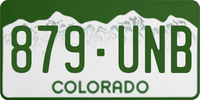CO license plate 879UNB