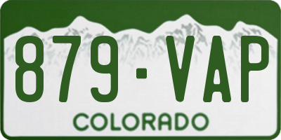 CO license plate 879VAP