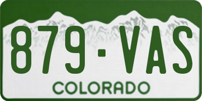 CO license plate 879VAS