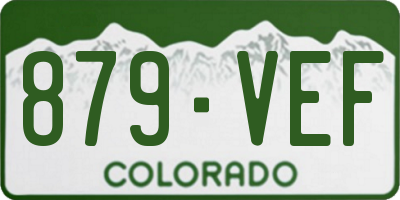 CO license plate 879VEF