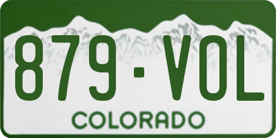 CO license plate 879VOL