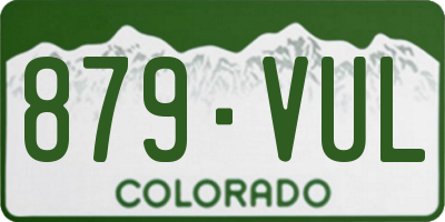CO license plate 879VUL